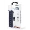 USB hub Gembird UHB-U3P7P-01, 7-port USB 3.2 Gen 1 (Type-A), 0.24 m cable, black