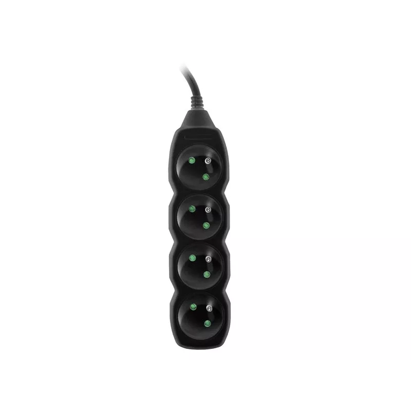 Tracer PowerCord Extension Lead, 4 Sockets, 3m, Black