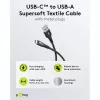 Goobay USB Cable-C Fabric Supersoft with Metal Connectors, 2 M, Black (2m, USB 2.0, 60W), USB Cable