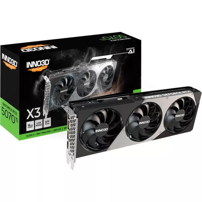 Graphics Card Inno3D GeForce RTX 5070 Ti — 16 GB GDDR7, PCIe 5.0, 256-bit, 3xDP/1xHDMI