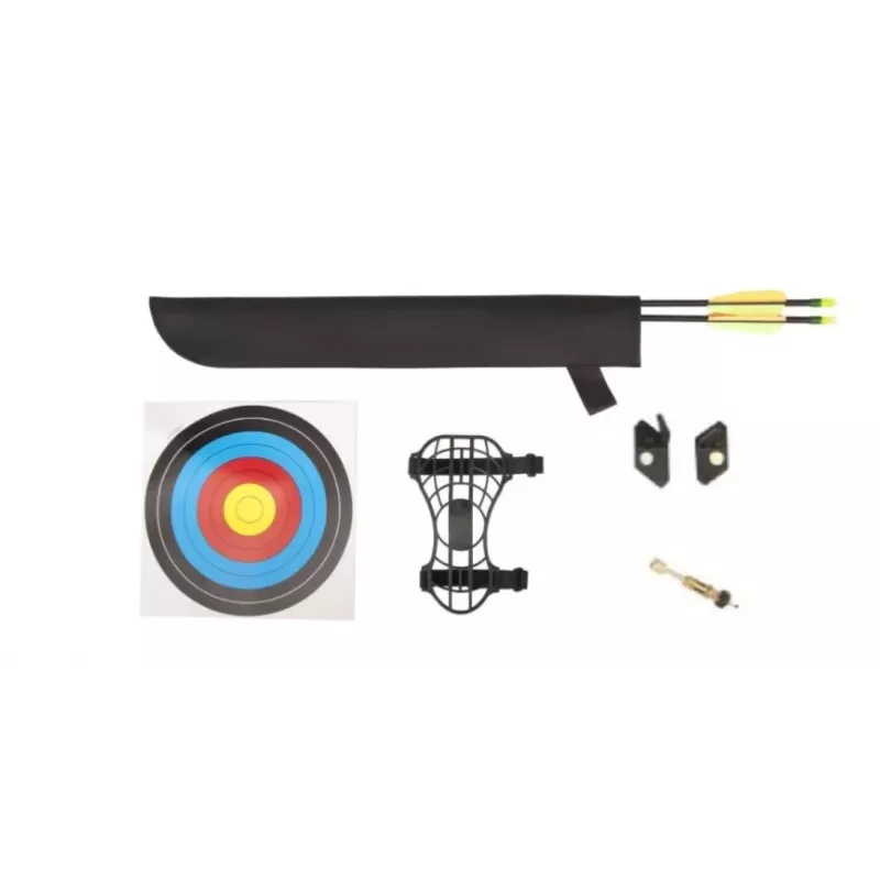 Compound bow POE LANG EK Chameleon Black 10–15 lb draw, aluminium, 930 mm, 22 inch string, includes 2 arrows and accessories