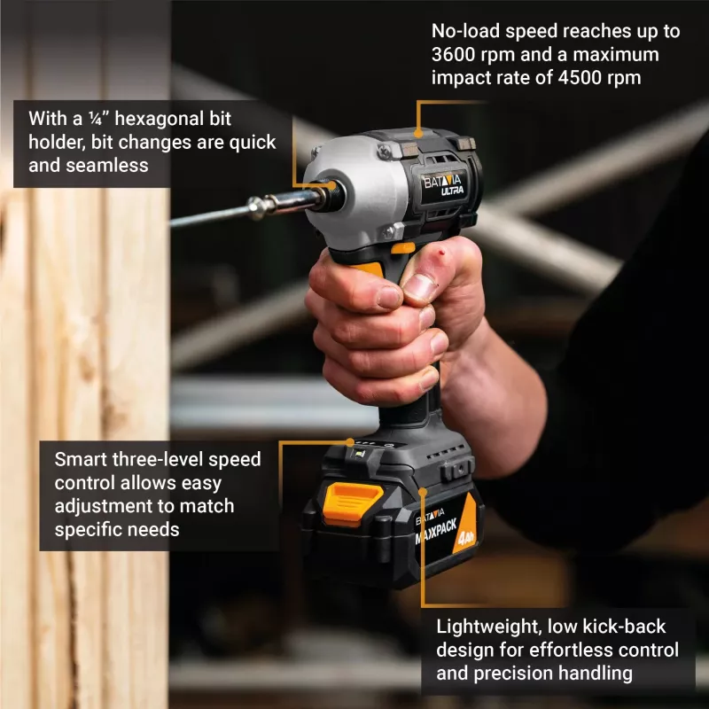 Cordless Brushless Impact Driver Batavia B.V. 18V 230 Nm — tool only (no battery/charger)
