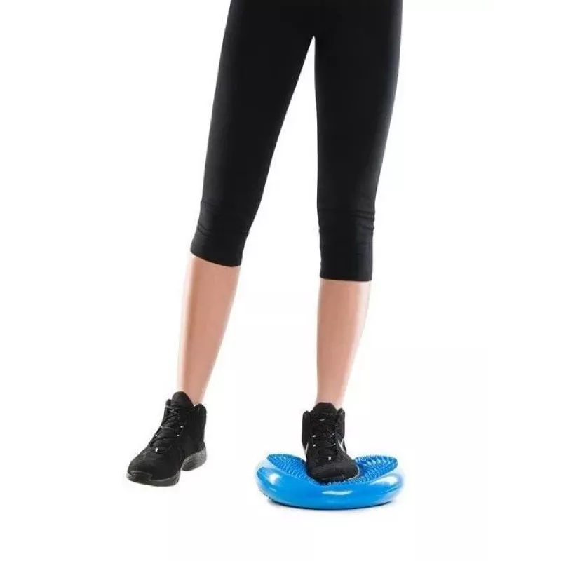 Inflatable stability cushion MDH Sensory Balance Disc DRQM3C0CHXUXP, blue, PVC, Ø350 mm, height 60 mm, max load 200 kg, with tabs