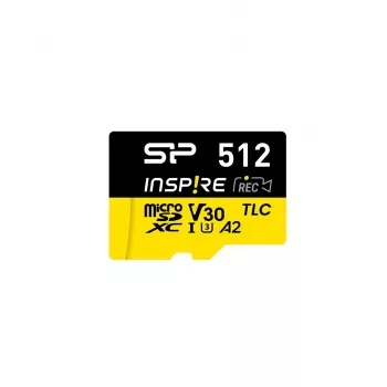 Memory card Silicon Power Inspire 512 GB MicroSDXC V30 UHS-I U3 A2 4K + adapter (SP512GBSTXLA2V1NSP)