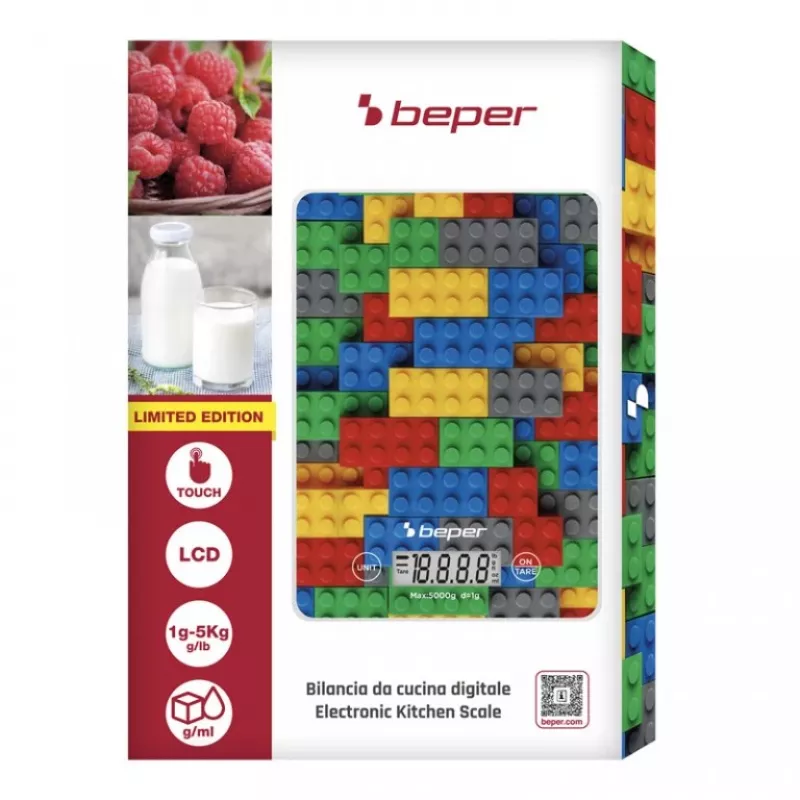 Kitchen scale Beper P102BIL005 - digital, 5 kg, 1 g, colorful bricks