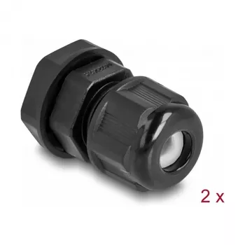 DeLOCK EX Cable Gland M12 black 2 pieces Polyamide
