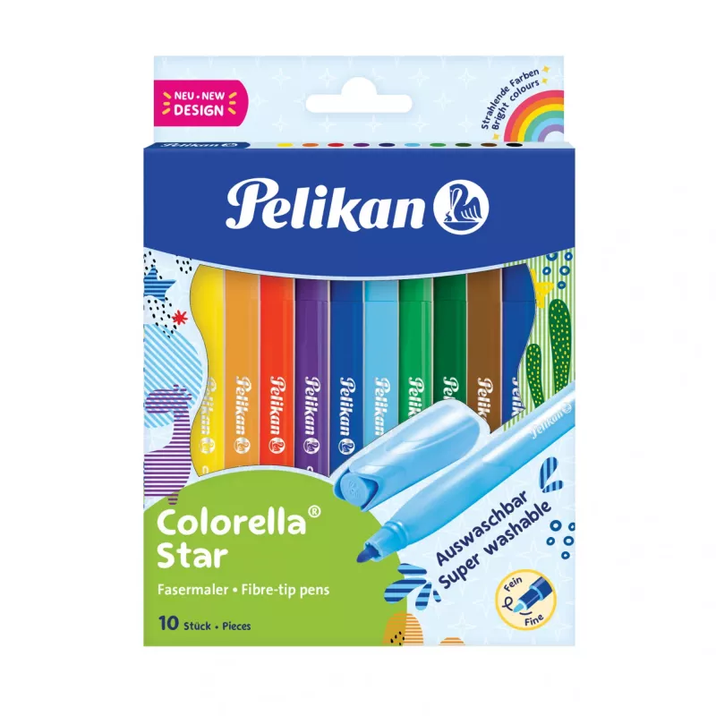 Felt Pen Pelikan 822299 10 Colours Bullet Tip
