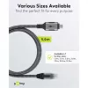 Ethernet-Cable USB-C 3.2 Gen2 Plug > RJ-45 Plug (black/Silver, 5 Meter, braided textile jacket)