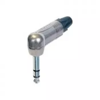 3 pole right-angle 1/4 professional phone plug, nickel contacts, nickel shell (NTR-NP3RX)