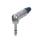 3 pole right-angle 1/4 professional phone plug, nickel contacts, nickel shell (NTR-NP3RX)