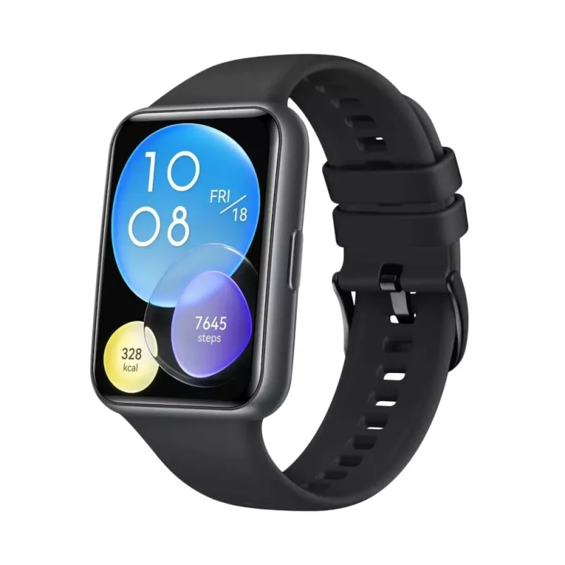Silicone Strap FIXED for Huawei Watch Fit 2 — Black, replacement soft flexible band