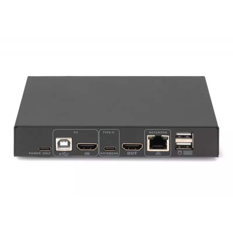 DIGITUS DS-12901 - KVM-/Audio-/USB-Switch - 4K 30 Hz, USB-C/USB/HDMI-input, HDMI-output, Network