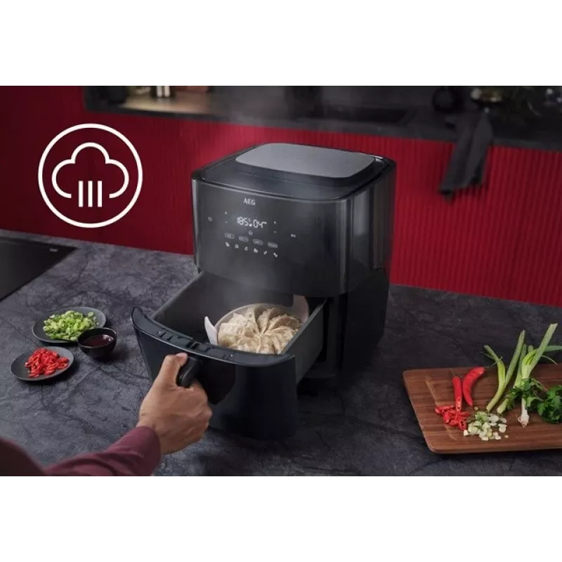 Hot air fryer AEG AAF7SB — 6.9 L, 1700 W, digital touch control, black
