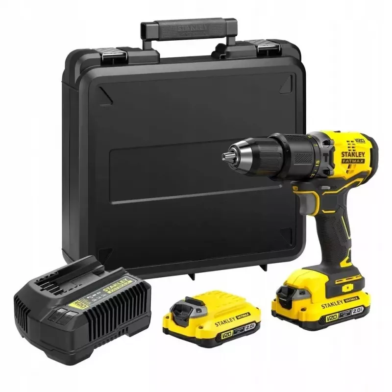 Brushless Drill Driver 18V FATMAX V20 2x2.0Ah Case