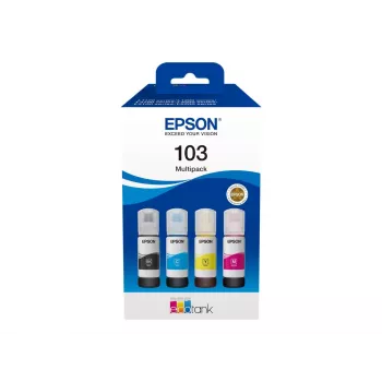 Ink cartridges pack Epson EcoTank 103 — Original 4-colour set (Black, Cyan, Magenta, Yellow), Black 4500 p., Colour 7500 p.