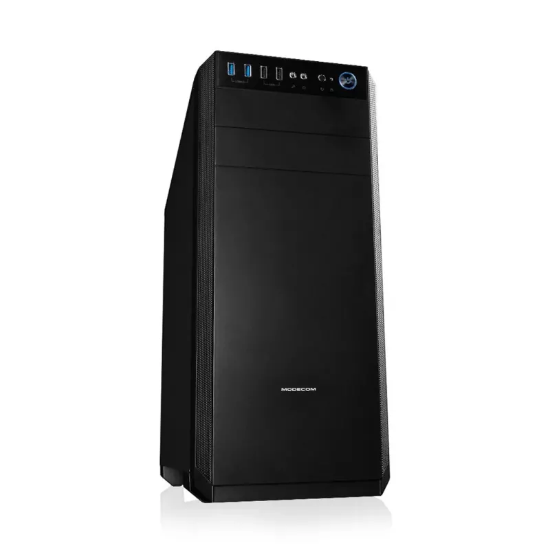 PC Case MODECOM Oberon Pro Midi Tower — black, supports ATX/microATX/ITX, 7 expansion slots, up to 395 mm GPU, 5 HDD/3 SSD bays