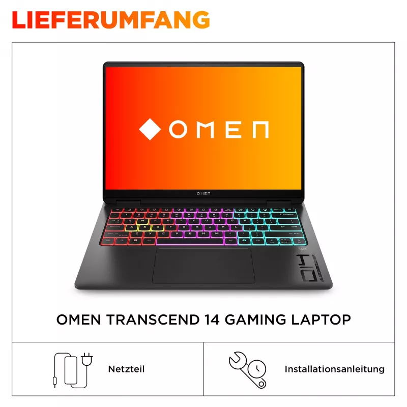HP OMEN Transcend Gaming Laptop 14-fb1075ng 14 3K OLED U7-255H 32GB/1TB SSD RTX5060 Win11 - BV8C5EA - ABD (BV8C5EA#ABD)