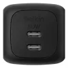 Indoor AC Fast Charger Belkin WCH019kqBK — 2× USB‑C, Black, OVP/OC/OT/SC Protection