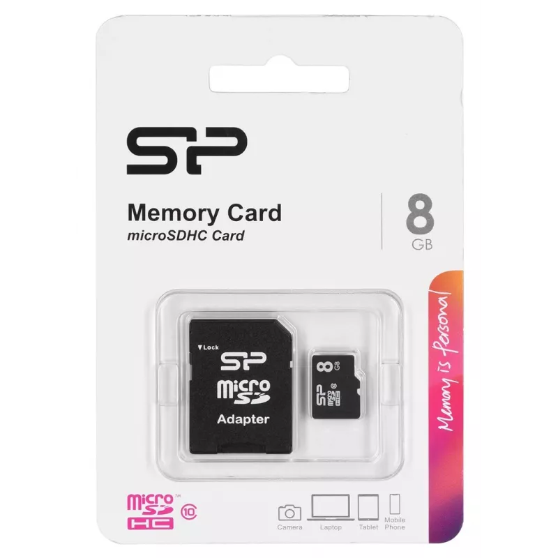 Silicon Power SP008GBSTH010V10SP memory card 8 GB MicroSDHC Class 10