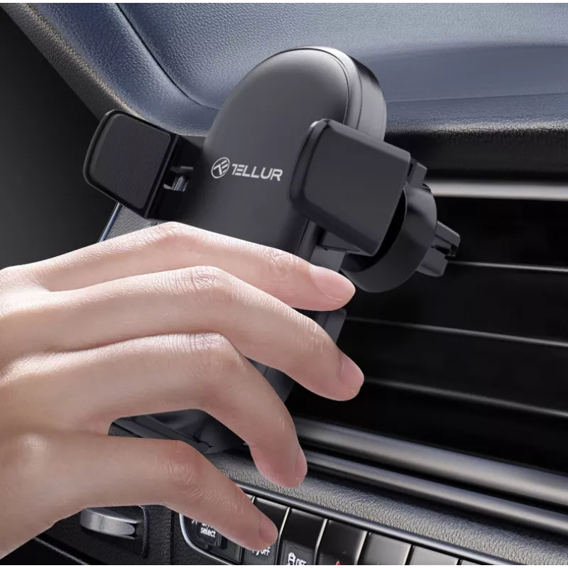 Car phone holder Tellur CMH10 Black — adjustable dashboard mount for smartphones