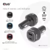 CLUB3D Notebook / Laptop Power Car Charger 63 Watt, Auto, Cigar lighter, 24 V, Black