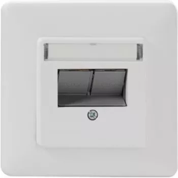 Network Socket Rutenbeck UM-Cat.6A iso 10G-MD 2 Up rw 2 RJ45 Pure White