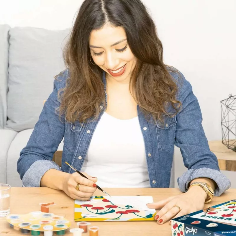 Painting set Ravensburger CreArt – cherries (design 25514) – creative paint kit for adults and teens