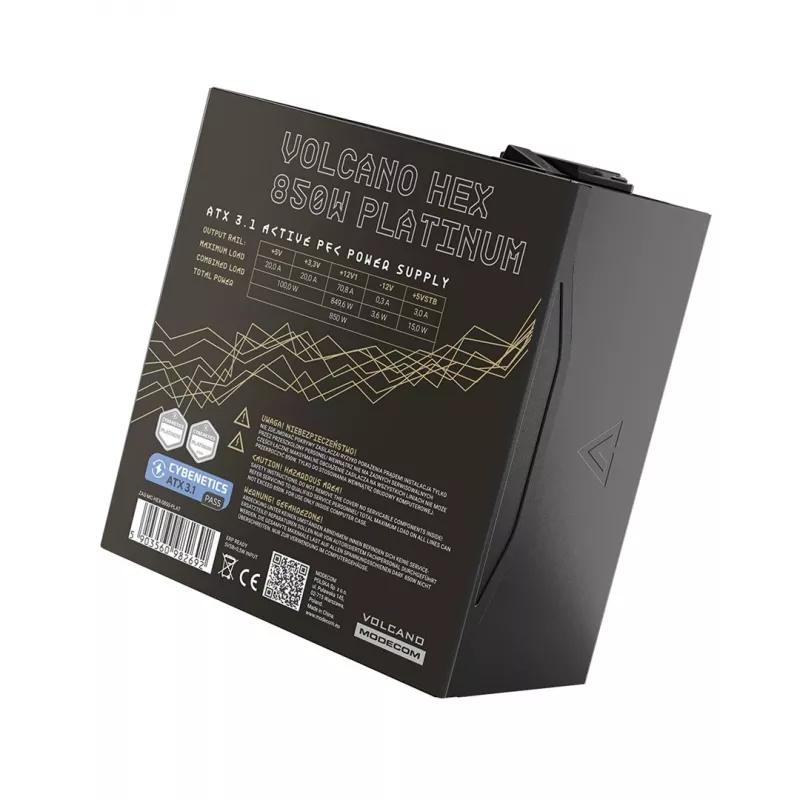 Power supply MODECOM Volcano Hex 850W Platinum modular ATX 850 W 80 Plus Platinum