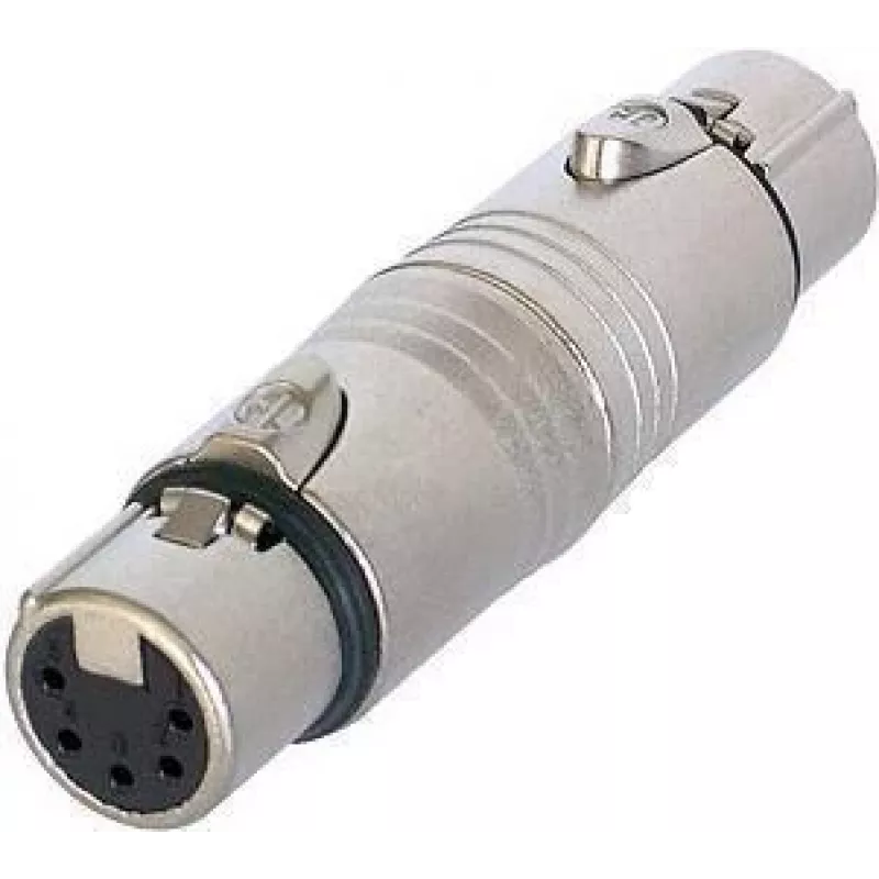 NEUTRIK NA5FF - Rundadapter (XLR Kabelbuchse 5-polig / XLR Kabelbuchse 5-polig) - in silber (NA5FF)