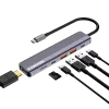 USB Type-C hub CANYON DS-17 — HDMI, USB 3.2 Gen 1 A, USB-C, MicroSD, 10000 Mbit/s, grey