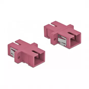 Fibre optic connector SC female–female DELOCK 85995, violet, pack of 4