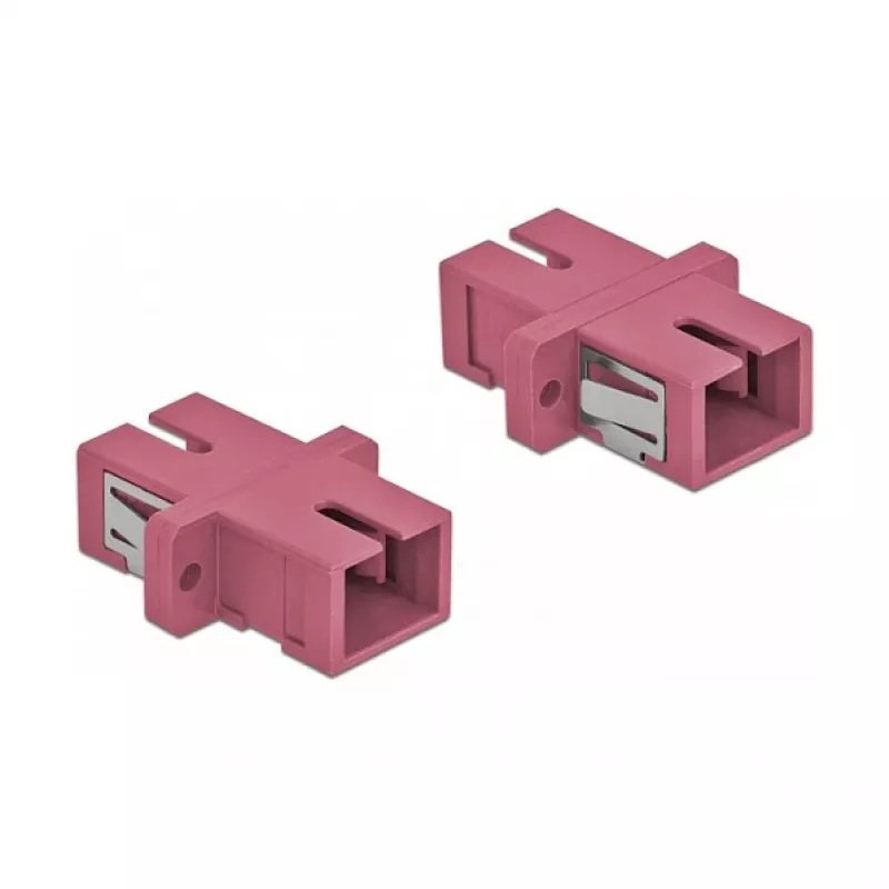 Fibre optic connector SC female–female DELOCK 85995, violet, pack of 4