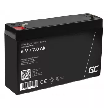 Rechargeable sealed lead-acid battery Green Cell AGM12 6 V 7000 mAh Black