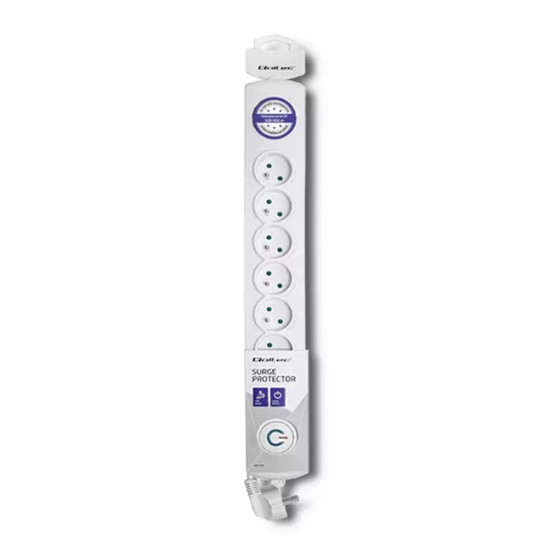 Surge Protector Qoltec 50293 White 8 AC outlets 230 V