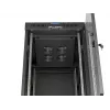 Network Rack Cabinet LANBERG 19 inch 24U 600x800 mm black with glass door and LCD cutout (Flat Pack) v2