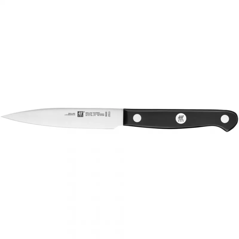 Knife and cutlery block set ZWILLING Gourmet 7 pcs — stainless steel blades, plastic handles, includes chef, carving, bread, paring, universal knives, kitchen shears