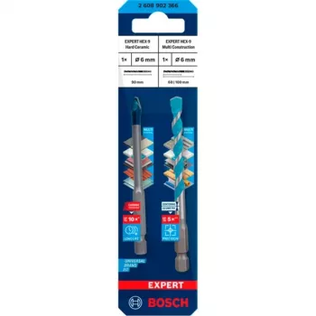 Drill Bit Set Bosch Expert HEX-9 MultiConstruction 6 mm, 2-piece