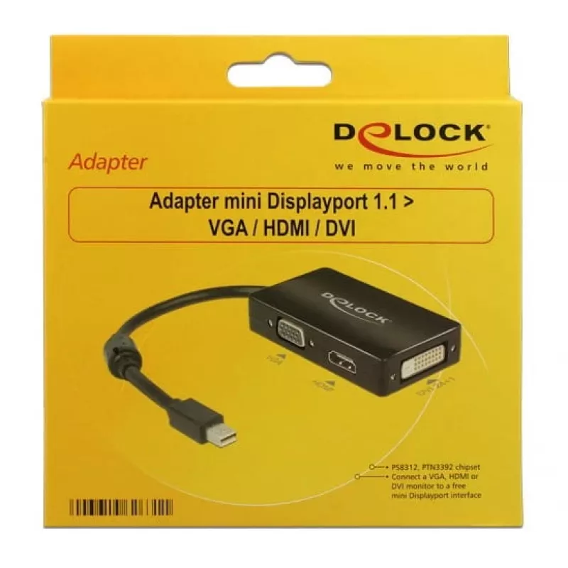 Cable DeLOCK 0.16m DisplayPort/VGA + HDMI + DVI