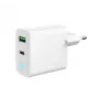 Alimentator Retea 220V GEMBIRD, Universal, 1 X USB Type-C D 20W, 1 X USB-a 3.0 QC 18W, Indicator LED, White