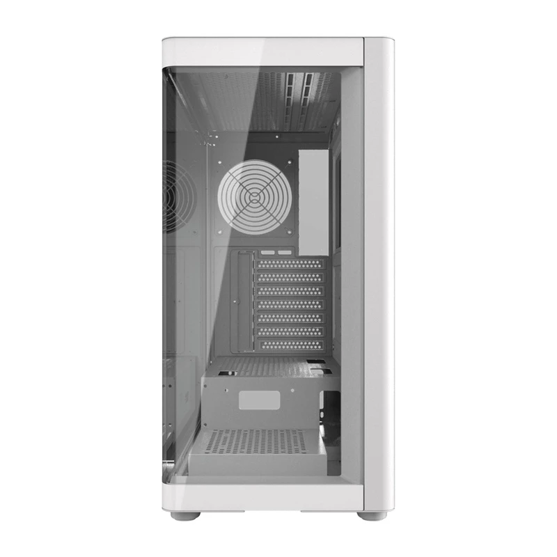 Computer case DarkFlash DS900G White — mid-tower, tempered glass, no fans