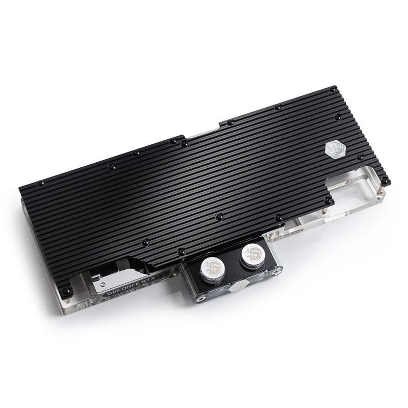 Water block and backplate for GPUs BitsPower BP-VG3090EVXC3 — acrylic, copper, chrome-nickel steel, 125.4×263.7×25 mm