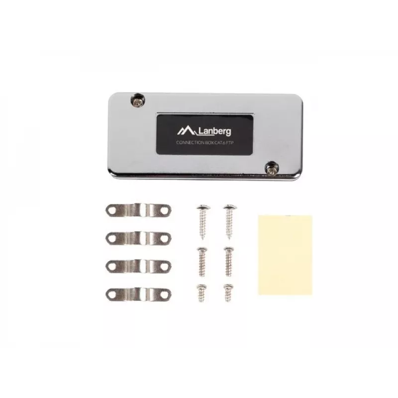 LANBERG network junction box PLC-6SL1-S, Cat6 S/FTP (S-STP), silver, 82×35×23 mm