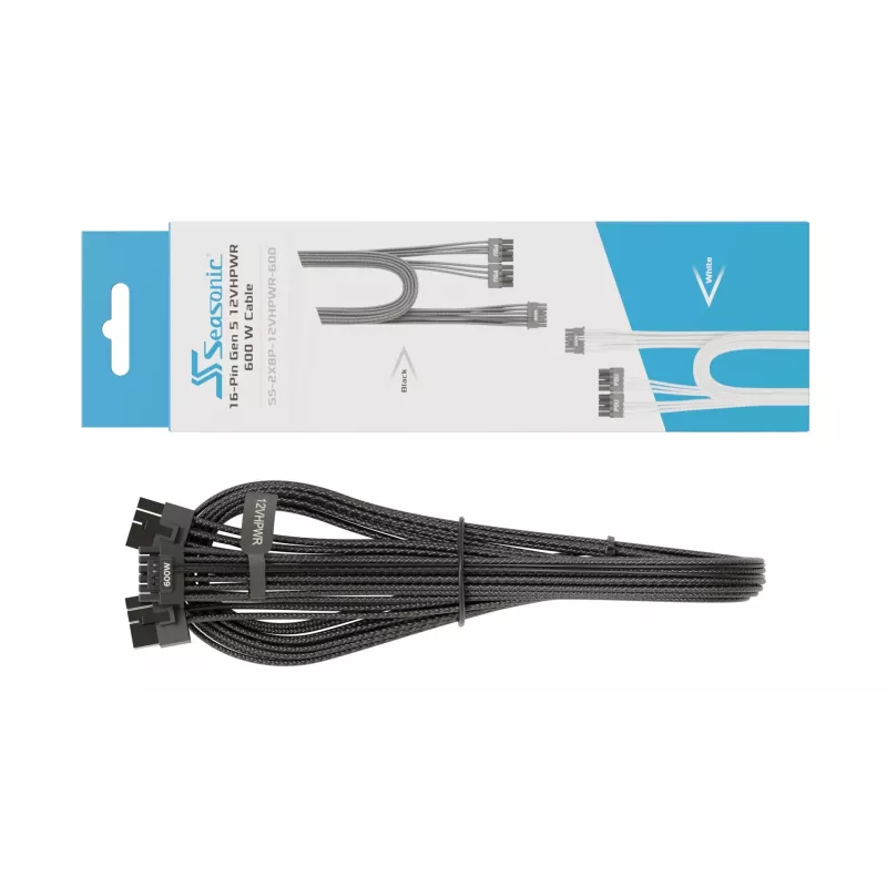 Adapter cable SEASONIC NESE-165 12VHPWR PCIe 5.0 black for GPU power connection