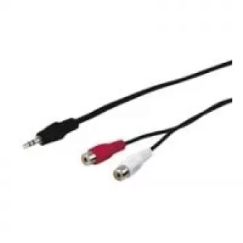 Wentronic Goobay 3,5mm-jack-/RCA-Adapter Cable, Black, 1.5 m - jack 3,5 mm-Plug (3-Pin, Stereo) > 2x RCA-Socket (Audio left/right) (50116)