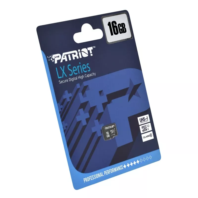 MicroSDHC memory card PATRIOT PSF16GMDC10 — 16 GB, Class 10, UHS-I (U1), 80 MB/s, black