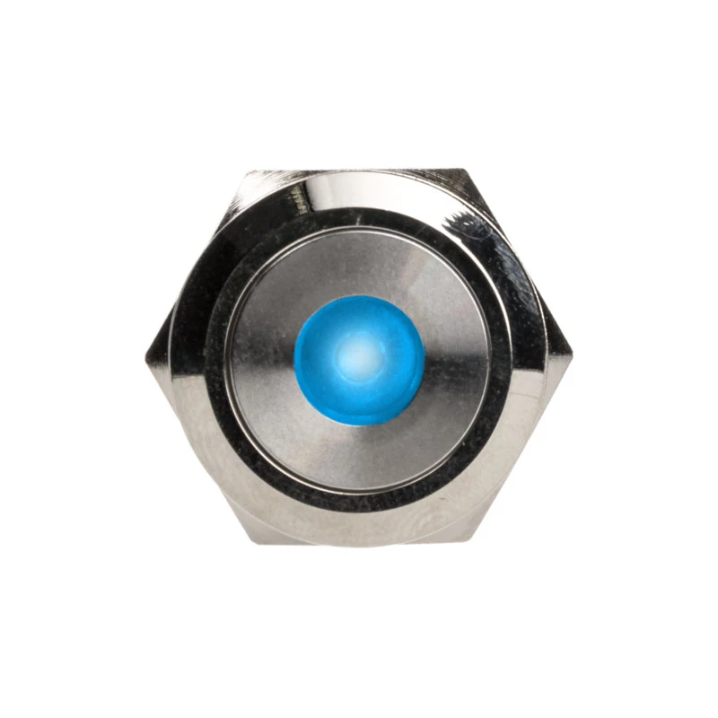 Push button switch DimasTech PD211 22 mm Silverline Dot RGB — vandal-resistant panel control