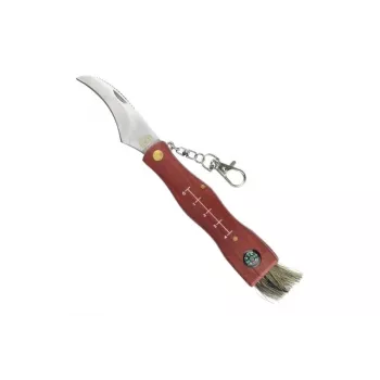 Knife Speck Mushroom Maker's Knife CC-GC105 — folding mushroom knife with 75 mm curved steel blade, compass, smudge brush, carabiner, 11.4 cm folded
