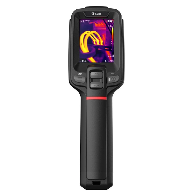 Thermal imaging camera Guide Sensmart E1+ — 120×90 px thermal sensor, 240×180 px max, 2.4 inch LCD, Wi‑Fi, IP54, -20–550°C