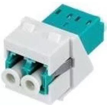 Keystone Module Rutenbeck KMK-LC-D OM3 aqua — LC duplex fiber insert, OM3 multimode