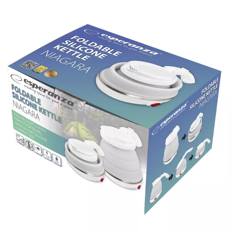 Electric kettle ESPERANZA EKK023 — 0.5 L, 750 W, white, stainless steel & plastic
